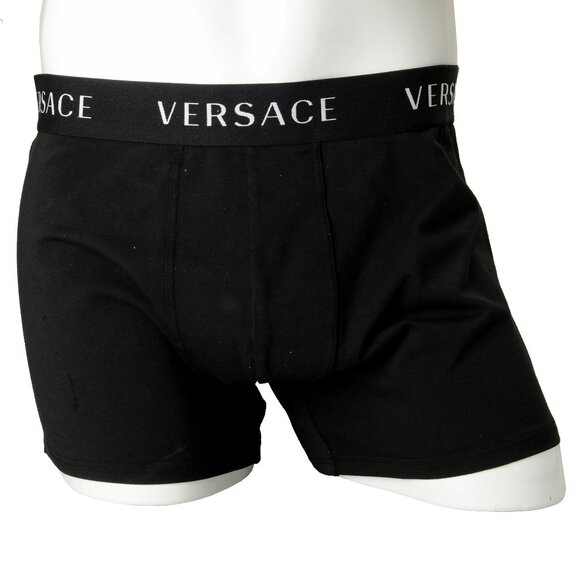 Versace Men's Black Logo Print Trunk Underwear Versace Sz 7 US XL IT 54
